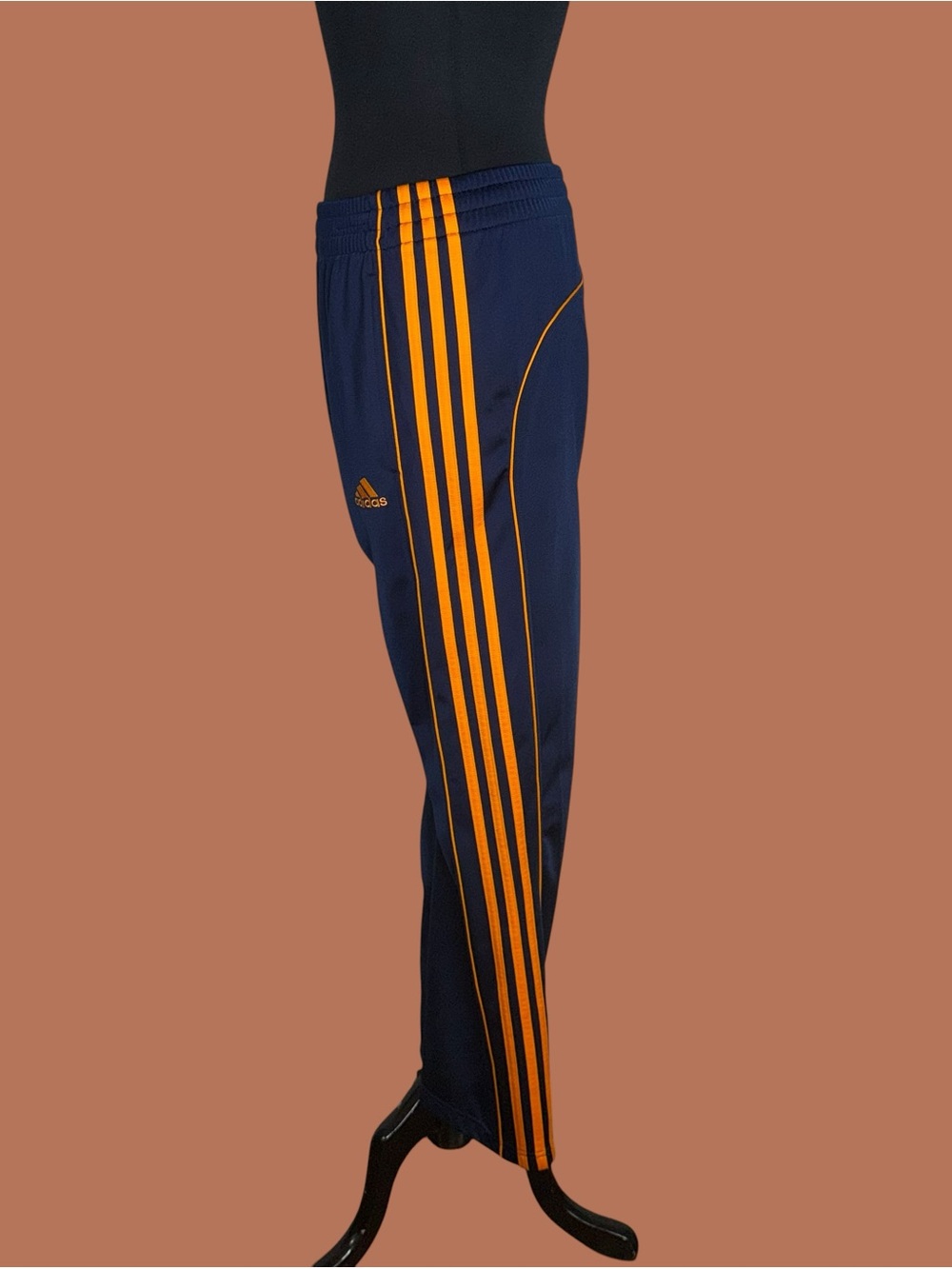 adidas Navy Sweatpants with Orange Side Stripes - Picture 5 of 16